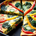 **

A vibrant, colorful Italian frittata filled with various leftover vegetables like broccoli, bell peppers, onions, and spinach. A close-up shot highlighting the texture and ingredients, possibly with a slice being taken out to show the inside. Consider adding a slightly wilted vegetable to show the "leftover" concept and kimchi.

**